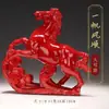 Adornos de Caballo Rojo de Cerámica Par de Reclutamiento Mascota Beicai Inauguración Casa Nueva Sala de Estar Oficina Hogar Adornos