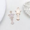 1 Gota rosa aceite DIY accesorios de joyería hechos a mano aleación colgante pequeño aretes aretes colgante de collar material