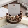 Anillo para el cabello con tarjeta de 3 piezas, simple, marrón, sin costuras, toallero elástico de alta elasticidad sin costuras, tendón de cuero, coleta alta, cuerda para el cabello