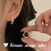 Brincos Nicho Elegantes Estilo Ins Coreano S925 Puros Oval Costura Acabamento Brilhante Brincos Simples Estilo Feminino Sofisticado