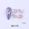 Nova Cyber Celebridade Nail Art Bow Zircon Joias chapeadas Real Gold Ribbon Nail Decoration ouro e prata Bow Jewelry