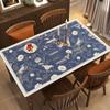 Tapete de Mesa de Couro Retrô Chinês Impermeável e à Prova de Óleo Toalha de Mesa Sem Lavagem Tapete de Mesa Atacado Almofada Retangular Antiescaldante para Mesa de Centro