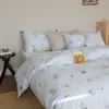 Conjunto de Quatro Peças Hajiemi de Algodão Puro Desenho Animado Ins, Conjunto de Três Peças de Roupa de Cama e Lençol de Elástico Estilo Dormitório Estudantil Menina Fofa, 100% Algodão