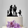 Cartão Personalizado de Acrílico para Bolo de Casamento para Família de Cinco Pessoas Boneco de Bolo Cartão Decorativo para Bolo de Casamento