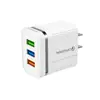 Adaptador de corriente multipuerto 3USB cargador rápido para smartphone cabezal de carga 2A enchufe de pared Estándar Europeo Estándar Americano