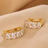Corea del Sur joyería aretes de circonita AAA hebilla de oreja de una fila regalo retro joyería pequeña y fresca femenina agente mayorista
