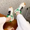 Zapatillas de Entrenamiento Alemanas de Moda Color Bloque Estilo Coreano Primavera 2026 Cómodas de Tacón Bajo Puntera Redonda Deportivas de Viaje con Cordones Casuales para Mujer