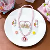 Conjunto de Colares de Princesa para Crianças 61 Peças Acessórios de Cabelo para Meninas Caixa de Presente Joias Atacado Presente Dia das Crianças Certificado Ecológico