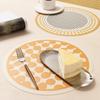 Tapete de mesa de comedor redondo con estampado multicolor de PVC, tacto elástico, rectangular, para estudiantes, impermeable y a prueba de aceite, ligero y de lujo.