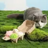 Juguete para Gatos con Forma de Huevo de Ovillo de Lana con Cascabel, Palo Atrapador con Hierba Gatera, Mordedor, Bocadillos para Gatos de Entretenimiento Personal, Suministros para Gatos