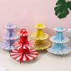 Soporte de Papel para Postres de Cumpleaños de 3 Niveles para Fiesta, Decoración de Picnic, Adorno Desechable para Pastel, Soporte para Snacks