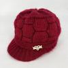 Chapéu feminino de inverno com tampa repicada de meia-idade e idosa forrado de lã grossa chapéu de lã chapéu de mãe chapéu de vovó moda
