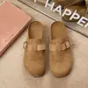 Medias zapatillas retro cerradas sin cordones tipo barro para mujer, para usar al aire libre, nuevo estilo otoño 2025, zapatos casuales estilo Birkenstock para mujeres embarazadas
