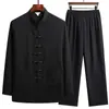 Nuevo Traje Tang para Hombre de Manga Larga Traje para Abuelo Mayor Ropa de Otoño Ropa de Verano para Papá Ropa para Hombres de Mediana Edad y Mayores Estilo Chino Ropa para Laicos