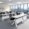 Juego de mesa y silla para sala de lectura de biblioteca, mesa de entrenamiento plegable con ruedas para instituciones educativas, mesa de entrenamiento larga y modular