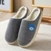 Pantuflas de Algodón para Mujer Otoño Invierno Pareja Hogar Interior Cálidas Antideslizantes Peludas Pantuflas de Algodón para el Hogar Hombres Simples