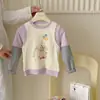Camiseta Infantil Xie Jinmao de Algodão Puro Alta Elasticidade 2026 Novo Estilo Top para Meninas Pequenas, Falso Duas Peças Manga Longa Moda Primavera