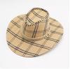 Chapéu de Palha Masculino de Verão para Pesca ao Ar Livre Aba Reta Sombreamento Protetor Solar Praia Litoral Chapéu Cowboy Ocidental Chapéu de Sol