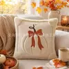 Funda de almohada de felpa bordada de calabaza de Halloween, adecuada para el hogar, sala de estar, sofá, funda de cojín simple, funda de almohada de calabaza, venta al por mayor