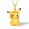 Colar de Pikachu da Sorte Fosco Corrente de Clavícula K Ouro Tendência para Homens e Mulheres Boneco Fofo Elfo Tesouro Areia Dourada Pingente
