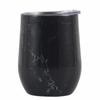 Taza de vino tinto de acero inoxidable 304 de 12 oz con forma de huevo de mármol, termo de acero inoxidable al vacío, taza de cáscara de huevo