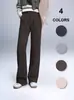 0142 Calça de Inverno Feminina Grossa Elástica na Cintura Slim-Fit, Forrada com Lã e Fleece de Seda Amora, Modeladora, Quente, Casual