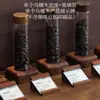 Soporte de Exhibición para Granos de Café, Adornos para Botellas de Fragancia, Introducción Decorativa de Exhibición, Tubo de Vidrio Dividido, Utensilios Creativos de Madera Maciza para Escritorio
