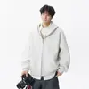 Sudadera con capucha de punto grueso forrada de forro polar para hombre Otoño Holgada Color Sólido Versátil Sudadera con capucha Streetwear Casual Ropa de abrigo para parejas