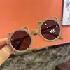 Novos Óculos de Sol Infantis com Armação Redonda de Urso Óculos Infantis Óculos de Sol para Bebê Cor Doce Colorida Macaron Viseiras