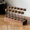 Tubo de ensayo de vidrio para dispensar y conservar granos de café, Botella de vidrio, Frasco, Botella vacía, Recipiente hermético, Contenedor de almacenamiento de café en polvo