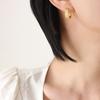 Aretes Elegantes de Estilo Hong Kong para Dama Hilo Entrelazado que No se Desvanece Aretes en Forma de C con Borla Acero Inoxidable Transfronterizo Venta al por Mayor de Joyería