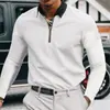 Camisa Polo de Solapa Estilo Nuevo Verano 2025 Camiseta de Manga Corta para Hombre Camiseta para Hombre Casual Color Puro Transfronteriza Tops Europeos y Americanos para Hombre