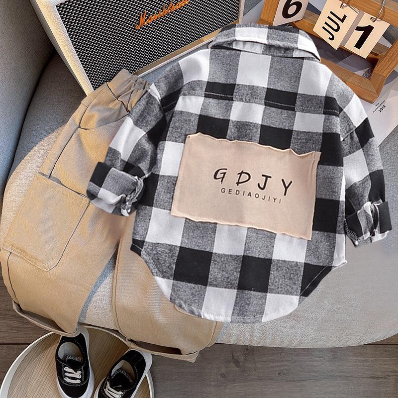 衬衫套装 灰格两件套2