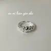 Anillo de Plata de Ley S925 con Forma de Croissant Ouni para Niñas Estilo Blogger Ins Nicho Coreano Anillo Abierto para Dedo Índice Normcore