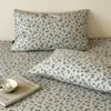 Fronha de gaze de algodão dupla camada floral estilo vintage, peça única, padrão floral, fronha de gaze de algodão puro respirável, uma peça