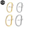 Gabei Europeu e Americano Transfronteiriço Liga de Titânio Formato D Zircônia Piercing de Nariz G23 Simples Diário Joias Piercing Brincos Piercing de Nariz