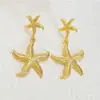 Brincos Europeus e Americanos Transfronteiriços Retrô Simples de Aço Inoxidável com Tema Oceânico Moda Ins Estrela do Mar Elegante Luxo Acessível Joias de Alta Qualidade
