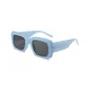 Nuevas Gafas de Sol Europeas y Americanas de Forma Cóncava para Viajes de Verano, Delgadas y de Moda, Patas Gruesas, Montura Cuadrada Grande, Gafas de Sol Azul Claro para Mujer