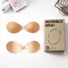 Sutiã de silicone invisível com bojo fino e respirável, fecho frontal anti-expansão, protetor de seio com fecho frontal