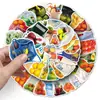 50 Bolsas de Pegatinas de Comida, Verduras y Frutas Realistas, Termos Decorativos Impermeables, Pegatinas para Cuadernos, Pegatinas al por Mayor