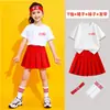 Conjunto de Camisetas de Manga Corta para Actividades Infantiles de Cuatro Piezas para Estudiantes de Primaria y Secundaria Día Nacional Rojo Ropa de Presentación Jóvenes Pioneros Chinos Venta al por Mayor