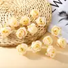 Cabeza de flor de rosa de simulación flores pequeñas corona de flores diy ramillete tocado flores artificiales decoración de boda accesorios para fotos flor