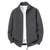 Cardigan de Tricô Jacquard Pesado 800g Masculino 2026 Outono/Inverno Novo Gola Alta Aconchegante Espesso Casaco Suéter Masculino