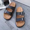 Nuevos Zapatos Birkenstock Verano 2025 Chanclas Casuales Ropa de Exterior de Verano para Mujer Zapatos de Suela Gruesa Sandalias de Tira Doble