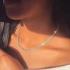Gargantilla de cadena de clavícula con diamantes brillantes, estilo europeo y americano, para mujer, con múltiples filas de diamantes, ideal para celebraciones en Internet.