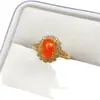 Anillo de Ópalo de Fuego Natural Transfronterizo de Amazon Plata S925 Piedra Principal 6*8 Joyería de Lujo Venta Directa de Fábrica