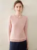 Suéter de cachemira pura para mujer de otoño e invierno, cuello redondo, engrosado, con diseño de hombro raglán, capa interior cálida, capa base ajustada, suéter de punto