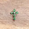 Pendiente de aleación de titanio F136 con forma de gota de agua y circonita, cruz G23 titanio rosca interna circonita labio clavo lengua clavo joyería perforada