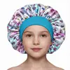 Amazon Venta Caliente Transfronteriza Gorro de Noche Satinado para Niños Europeo y Americano Gorro Redondo Pequeño Elástico de Seda Simulada Gorro para el Cuidado del Cabello de Bebé