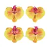 10cm Exquisiteza Cabeça de Flor Orquídea Borboleta Simulada Série de Cores da Primavera DIY Flor Artificial de Látex 3D para Arranjo de Flores, Acessórios de Cabelo e Decoração de Tiara